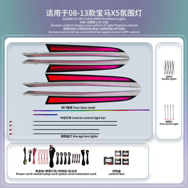 Online Wholesale Car Interior Ambient Light Car Ambient Light for Bmw X5 E70 2008-2013